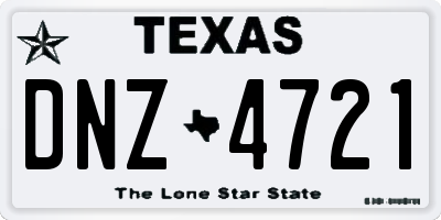 TX license plate DNZ4721