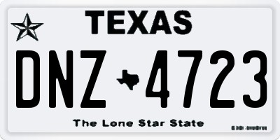 TX license plate DNZ4723