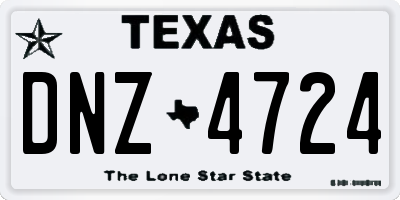 TX license plate DNZ4724