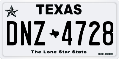 TX license plate DNZ4728