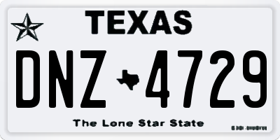 TX license plate DNZ4729