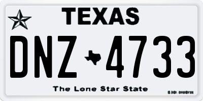 TX license plate DNZ4733