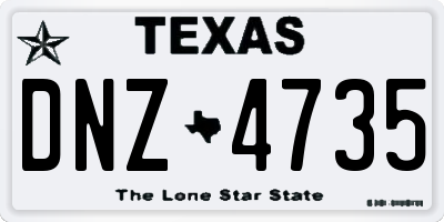 TX license plate DNZ4735
