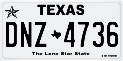 TX license plate DNZ4736