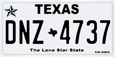 TX license plate DNZ4737