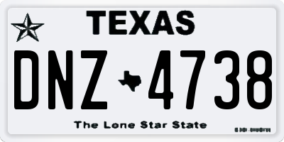 TX license plate DNZ4738