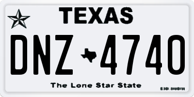 TX license plate DNZ4740