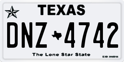 TX license plate DNZ4742