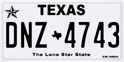 TX license plate DNZ4743