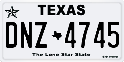 TX license plate DNZ4745