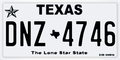 TX license plate DNZ4746