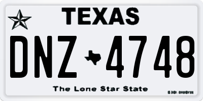 TX license plate DNZ4748
