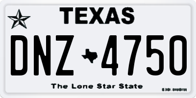TX license plate DNZ4750
