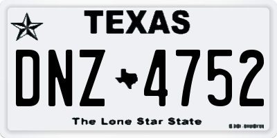 TX license plate DNZ4752