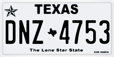 TX license plate DNZ4753