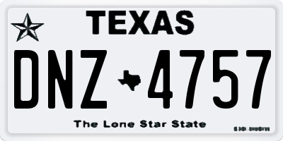 TX license plate DNZ4757