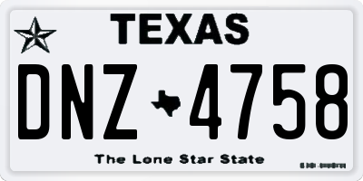 TX license plate DNZ4758