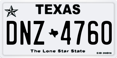 TX license plate DNZ4760
