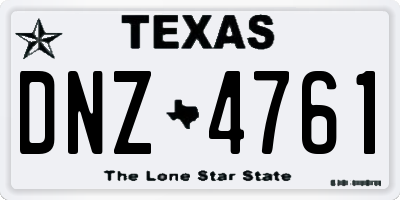 TX license plate DNZ4761