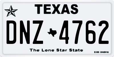 TX license plate DNZ4762