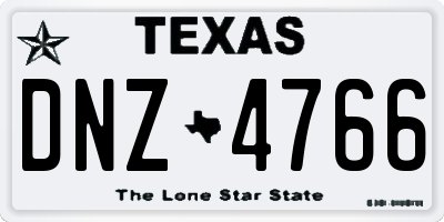TX license plate DNZ4766