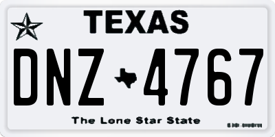TX license plate DNZ4767