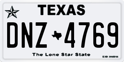 TX license plate DNZ4769