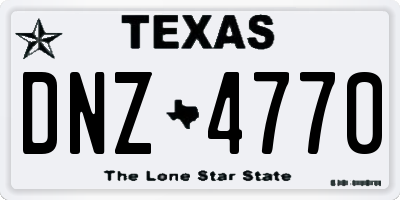 TX license plate DNZ4770