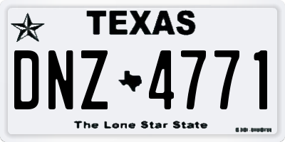 TX license plate DNZ4771