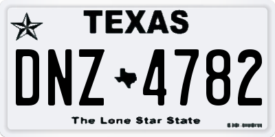 TX license plate DNZ4782