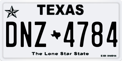 TX license plate DNZ4784