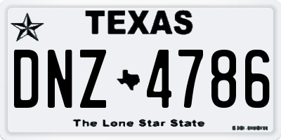 TX license plate DNZ4786