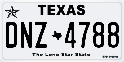 TX license plate DNZ4788