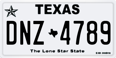 TX license plate DNZ4789