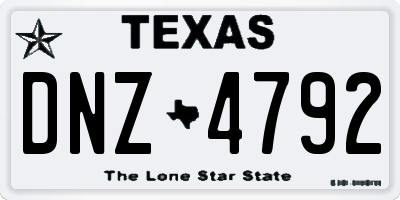 TX license plate DNZ4792