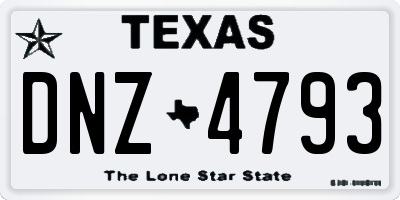 TX license plate DNZ4793