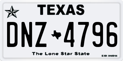 TX license plate DNZ4796