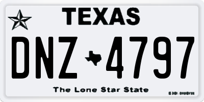 TX license plate DNZ4797