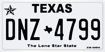 TX license plate DNZ4799