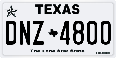 TX license plate DNZ4800