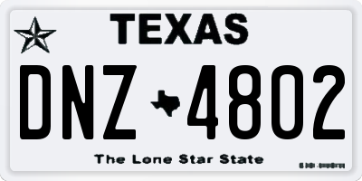 TX license plate DNZ4802