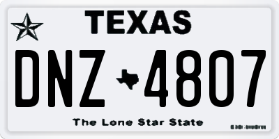 TX license plate DNZ4807