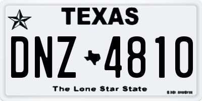 TX license plate DNZ4810