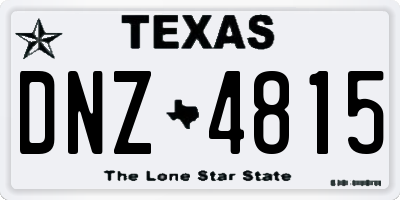 TX license plate DNZ4815
