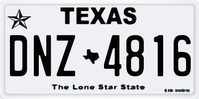 TX license plate DNZ4816