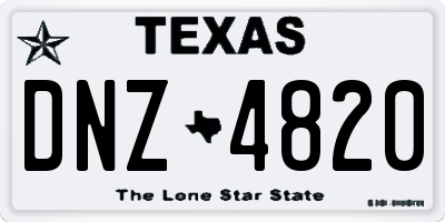 TX license plate DNZ4820