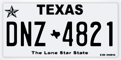 TX license plate DNZ4821