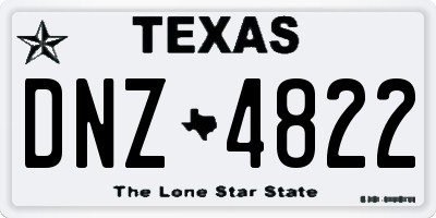 TX license plate DNZ4822