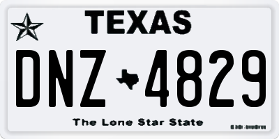 TX license plate DNZ4829
