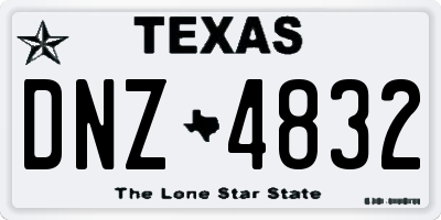 TX license plate DNZ4832